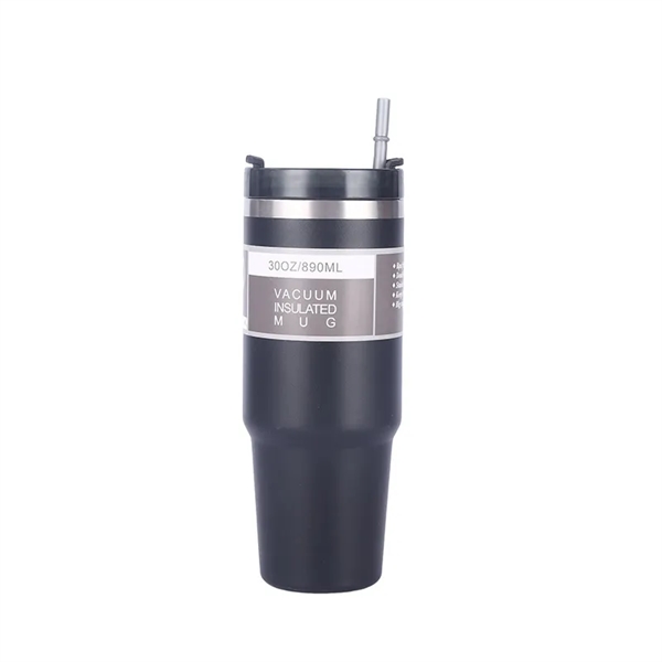 Tumbler with Handle and Straw Lid Insulated bottle - Tumbler with Handle and Straw Lid Insulated bottle - Image 4 of 11