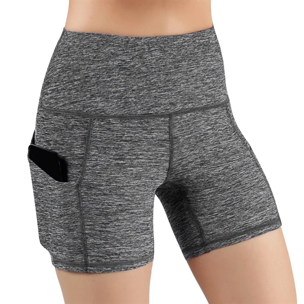 High Waist Yoga Shorts with Deep Pockets - High Waist Yoga Shorts with Deep Pockets - Image 5 of 8