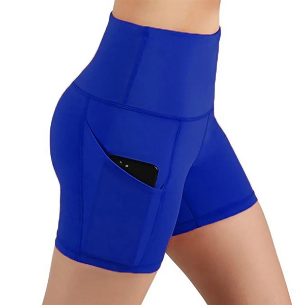 High Waist Yoga Shorts with Deep Pockets - High Waist Yoga Shorts with Deep Pockets - Image 6 of 8
