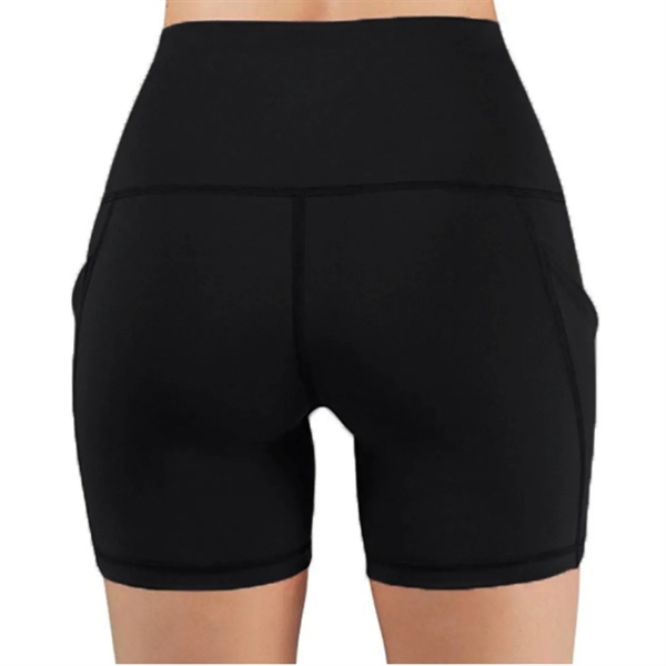 High Waist Yoga Shorts with Deep Pockets - High Waist Yoga Shorts with Deep Pockets - Image 7 of 8