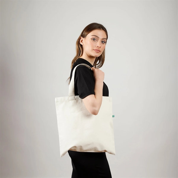 Recycled Canvas Trendy Flat Tote Bag - Recycled Canvas Trendy Flat Tote Bag - Image 7 of 19