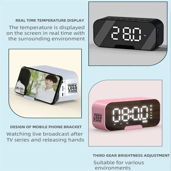 Bluetooth Speaker With Alarm Clock - Bluetooth Speaker With Alarm Clock - Image 3 of 3