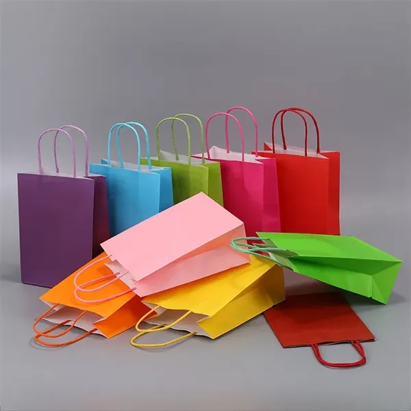 Colorful Kraft Paper Gift Bags with Handles - Colorful Kraft Paper Gift Bags with Handles - Image 1 of 1