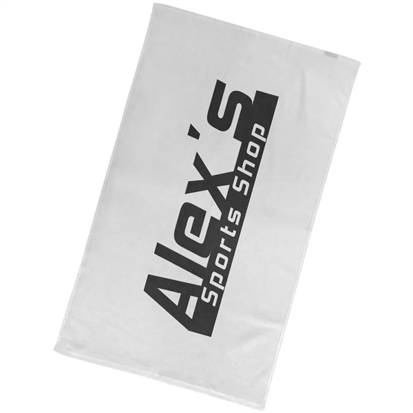 24" x 42" White Performance Flat Hem Fitness Towel - 24" x 42" White Performance Flat Hem Fitness Towel - Image 2 of 2