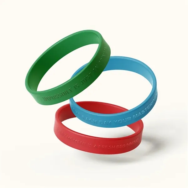 1/2" Embossed Silicone Wristbands - 5 Business Days - 1/2" Embossed Silicone Wristbands - 5 Business Days - Image 1 of 21
