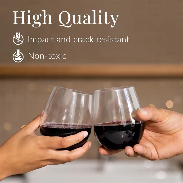 16oz Stemless Plastic Wine Glasses - 16oz Stemless Plastic Wine Glasses - Image 4 of 6