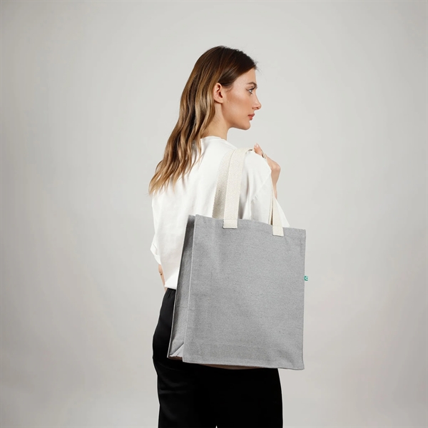 Recycled Canvas Trendy Shopper Tote Bag - Recycled Canvas Trendy Shopper Tote Bag - Image 9 of 24