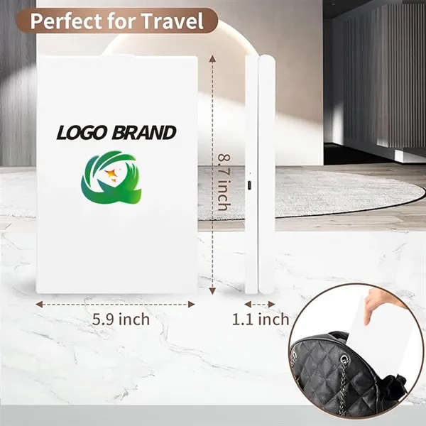 LED Lights Fold Lift Makeup Organizer Mirror with Magnifier - LED Lights Fold Lift Makeup Organizer Mirror with Magnifier - Image 2 of 2