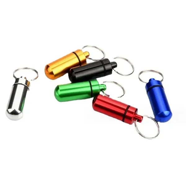 Aluminum Pill Container Keychain - Aluminum Pill Container Keychain - Image 2 of 3