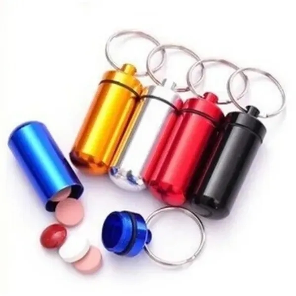 Aluminum Pill Container Keychain - Aluminum Pill Container Keychain - Image 0 of 3