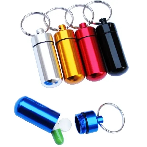 Aluminum Pill Container Keychain - Aluminum Pill Container Keychain - Image 1 of 3