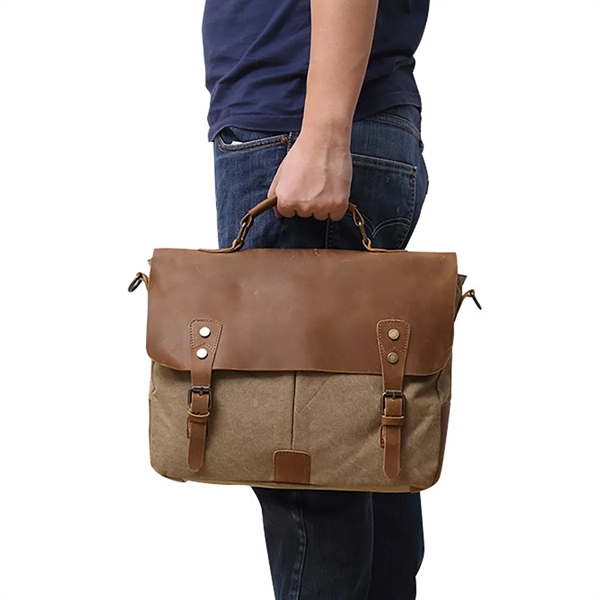 Retro Leather Briefcase - Retro Leather Briefcase - Image 2 of 5