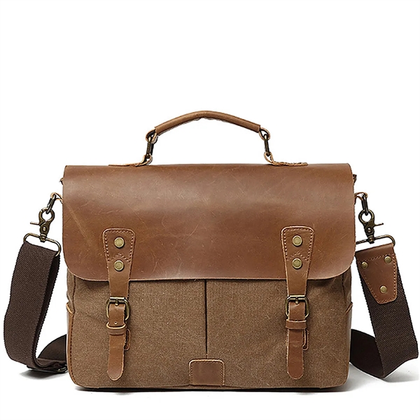 Retro Leather Briefcase - Retro Leather Briefcase - Image 4 of 5