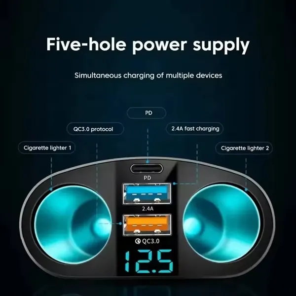 Fast Car Charger Socket Cigarette Lighter with QC 3.0 & PD - Fast Car Charger Socket Cigarette Lighter with QC 3.0 & PD - Image 1 of 5