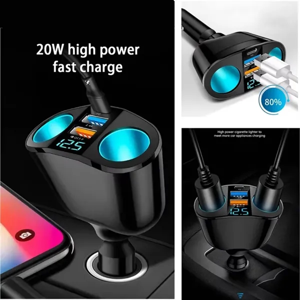 Fast Car Charger Socket Cigarette Lighter with QC 3.0 & PD - Fast Car Charger Socket Cigarette Lighter with QC 3.0 & PD - Image 5 of 5