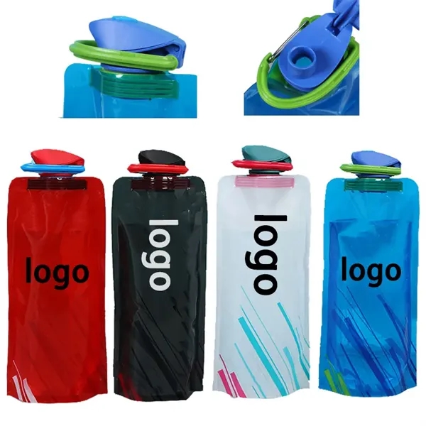 24oz Custom PE Large Fully Collapsible Stock Water Bottle - 24oz Custom PE Large Fully Collapsible Stock Water Bottle - Image 0 of 2
