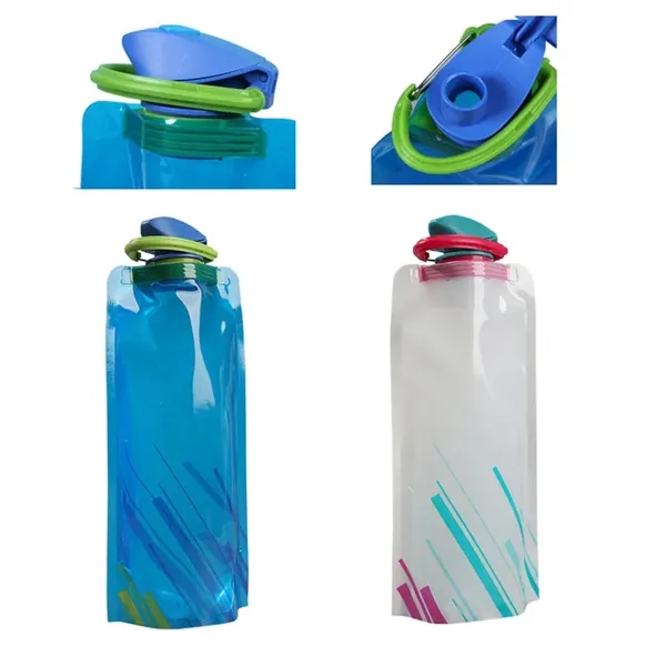 24oz Custom PE Large Fully Collapsible Stock Water Bottle - 24oz Custom PE Large Fully Collapsible Stock Water Bottle - Image 2 of 2