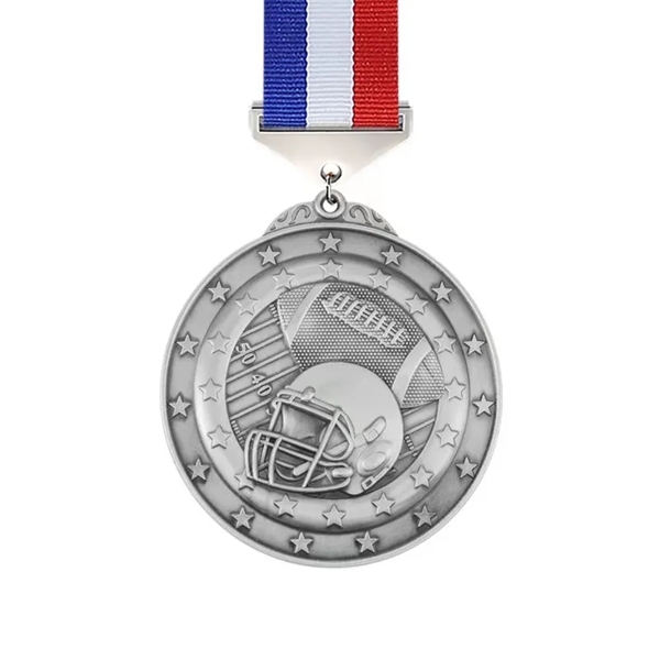 American Football Medal With Ribbon - American Football Medal With Ribbon - Image 1 of 3