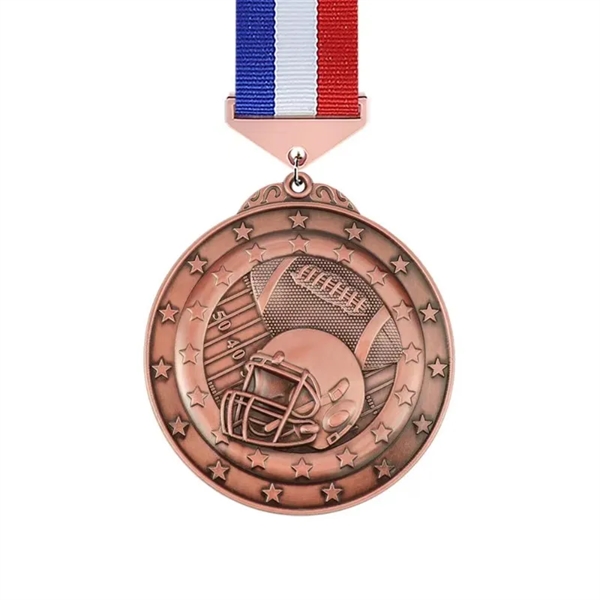 American Football Medal With Ribbon - American Football Medal With Ribbon - Image 2 of 3