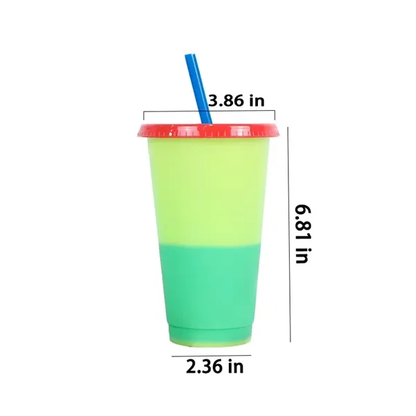 24oz Custom Plastic Color Changing Water Cup - 24oz Custom Plastic Color Changing Water Cup - Image 1 of 2