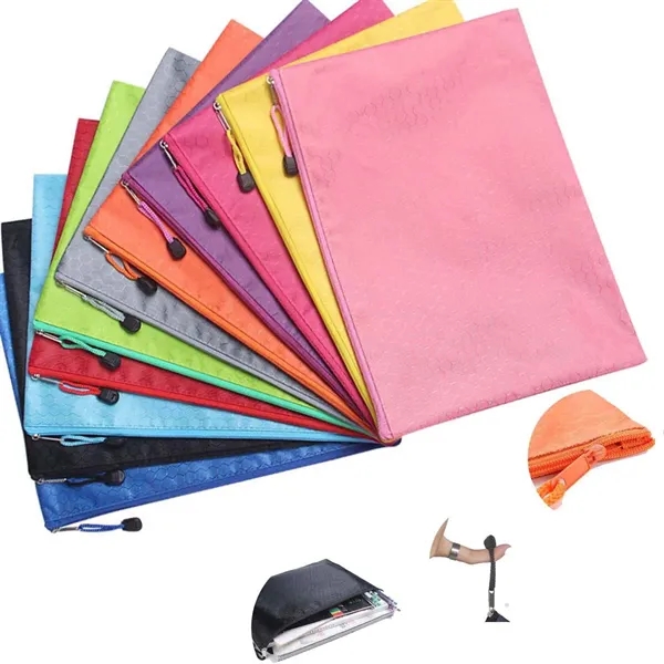 A4 Size Waterproof Oxford Office Zipper File Bags - A4 Size Waterproof Oxford Office Zipper File Bags - Image 1 of 2