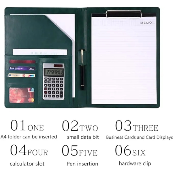 Leather Portfolio Folder Organizer - Leather Portfolio Folder Organizer - Image 2 of 7