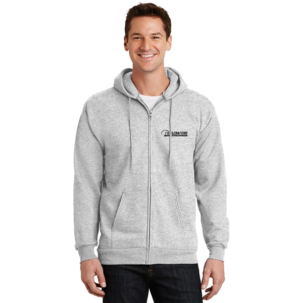 Port & Company® Essential Fleece Full-Zip Hooded Sweatshirt - Port & Company® Essential Fleece Full-Zip Hooded Sweatshirt - Image 0 of 9