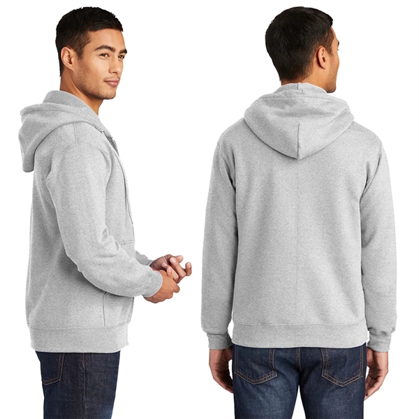 Port & Company® Essential Fleece Full-Zip Hooded Sweatshirt - Port & Company® Essential Fleece Full-Zip Hooded Sweatshirt - Image 1 of 9