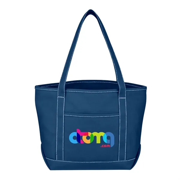 Full Color Cotton Canvas Boat Tote Bag - Full Color Cotton Canvas Boat Tote Bag - Image 1 of 6