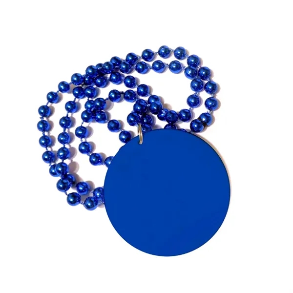 Varying Color Beads Necklace with Medallion - Varying Color Beads Necklace with Medallion - Image 1 of 2