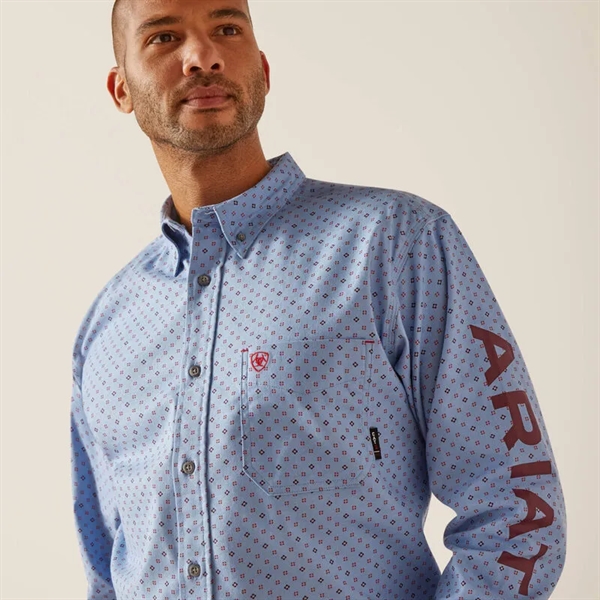 Men's FR Gunner Stretch Logo Work Shirt, Long Sleeve - Men's FR Gunner Stretch Logo Work Shirt, Long Sleeve - Image 2 of 3
