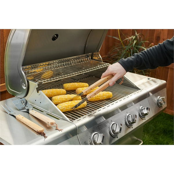 Deluxe Wood Handle BBQ Collection - Tongs - Deluxe Wood Handle BBQ Collection - Tongs - Image 3 of 4
