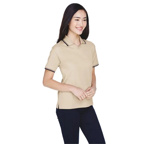 Devon & Jones Ladies' Tipped Perfect Pima Interlock Polo - Devon & Jones Ladies' Tipped Perfect Pima Interlock Polo - Image 15 of 18