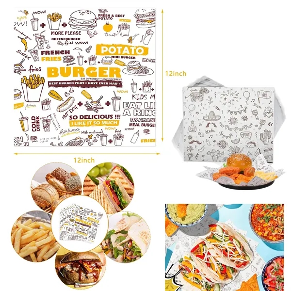 12*12inch Hamburger Wrapping Paper - 12*12inch Hamburger Wrapping Paper - Image 1 of 1