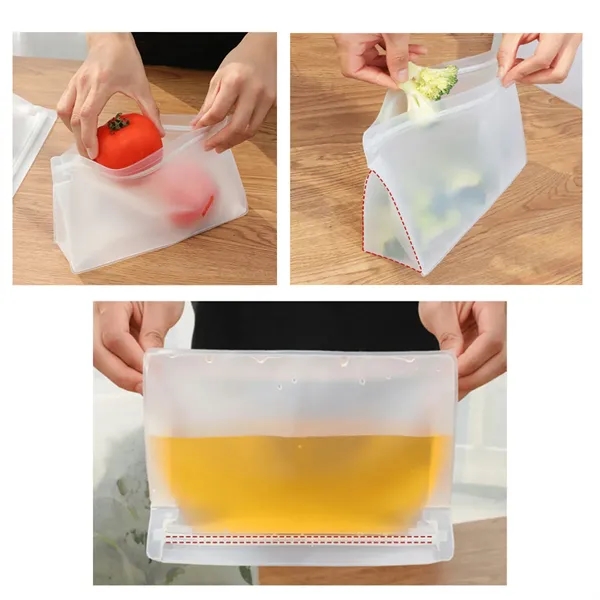 BPA-Free Leakproof Reusable Freezer Bag for Food Storage - BPA-Free Leakproof Reusable Freezer Bag for Food Storage - Image 2 of 3