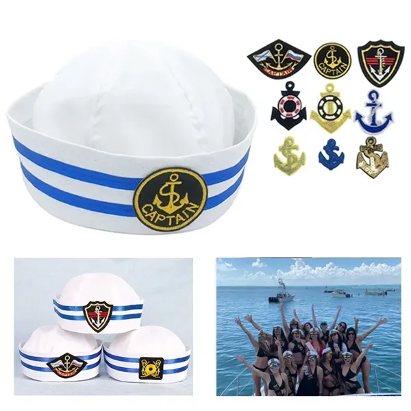 Blue And White Sailor Hat - Blue And White Sailor Hat - Image 0 of 1