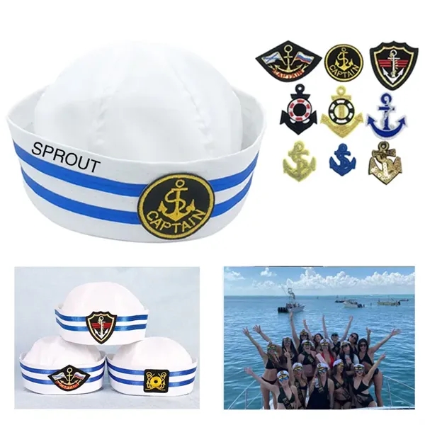 Blue And White Sailor Hat - Blue And White Sailor Hat - Image 1 of 1