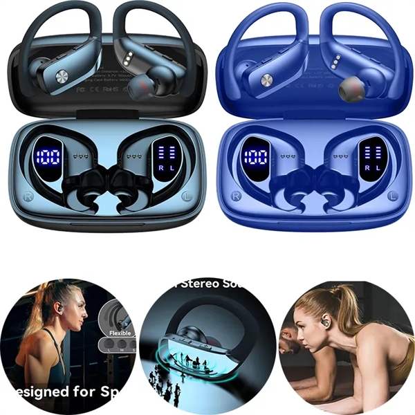 Wireless Sports Headphones Tws Earbuds With LED Display - Wireless Sports Headphones Tws Earbuds With LED Display - Image 0 of 7