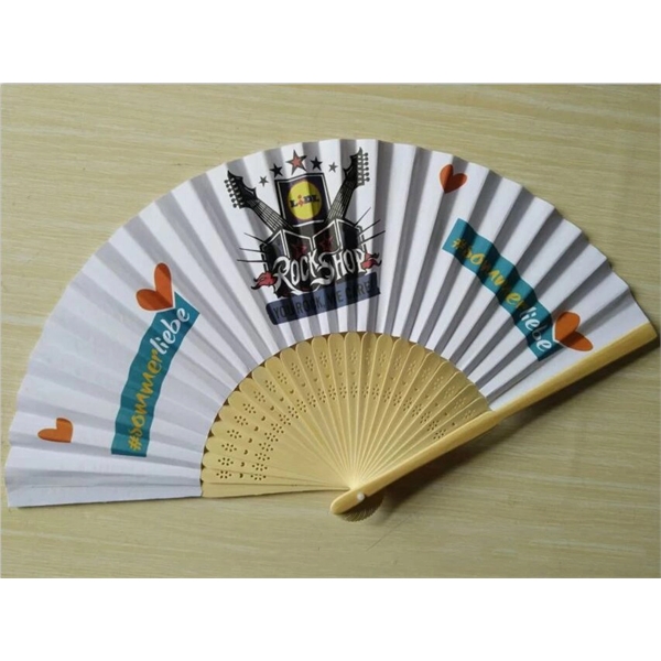 Custom Folding Paper Hand Fan/ Wedding Invitation Fan - Custom Folding Paper Hand Fan/ Wedding Invitation Fan - Image 2 of 2