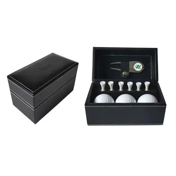 Leather Box Golf Ball Set - Leather Box Golf Ball Set - Image 0 of 4