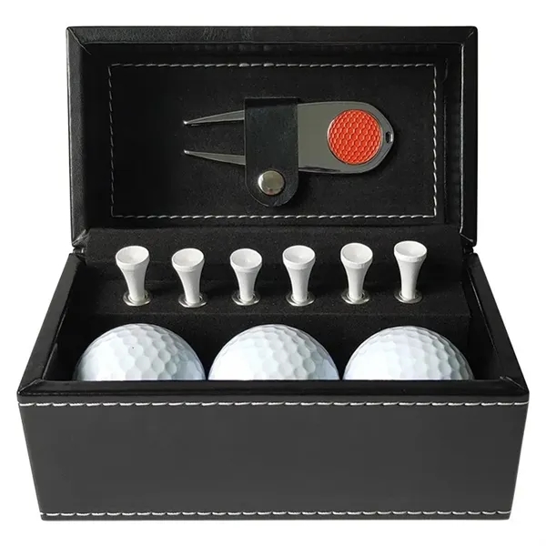 Leather Box Golf Ball Set - Leather Box Golf Ball Set - Image 2 of 4