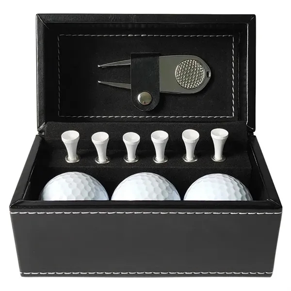Leather Box Golf Ball Set - Leather Box Golf Ball Set - Image 4 of 4
