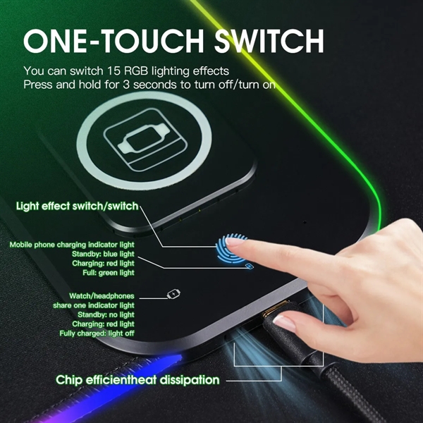 Magnetic Gaming Wireless Charging Mouse Pad - Magnetic Gaming Wireless Charging Mouse Pad - Image 5 of 7