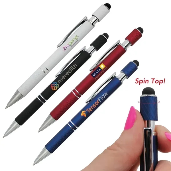 Executive Metal Spin Top Pen with Stylus - Executive Metal Spin Top Pen with Stylus - Image 0 of 1