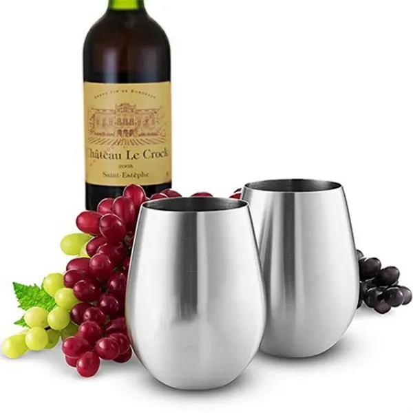 18oz Stainless Steel Home Kitchen Wine Glass Bar Drink Cup - 18oz Stainless Steel Home Kitchen Wine Glass Bar Drink Cup - Image 3 of 4