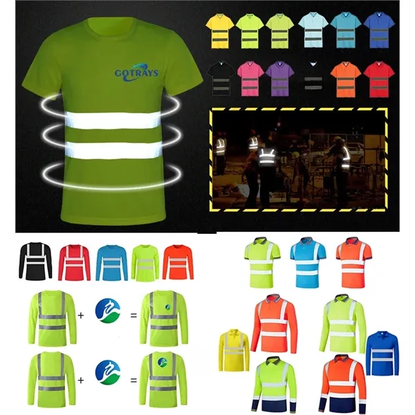 Reflective Safety Quick Dry Apparel Daily Work Polo T-Shirt - Reflective Safety Quick Dry Apparel Daily Work Polo T-Shirt - Image 0 of 0