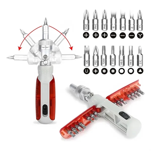 14-in-1 Portable Home Magnetic Ratchet Screwdriver Set - 14-in-1 Portable Home Magnetic Ratchet Screwdriver Set - Image 3 of 3
