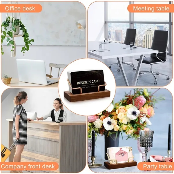 Wood Business Card Holder for Desk - Wood Business Card Holder for Desk - Image 2 of 5
