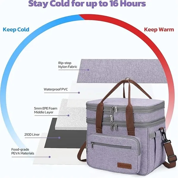 23L Double Deck Insulated Cooler Lunch Bag - 23L Double Deck Insulated Cooler Lunch Bag - Image 7 of 7
