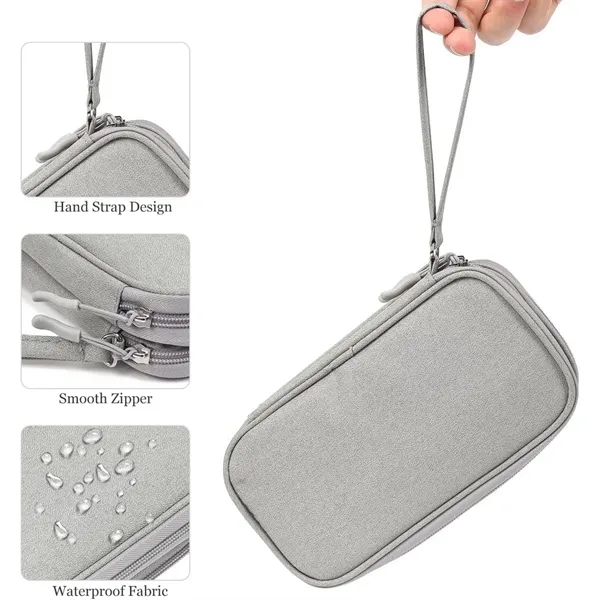 Electronic Cable Organizer Bag Double Layer With Handle - Electronic Cable Organizer Bag Double Layer With Handle - Image 4 of 6